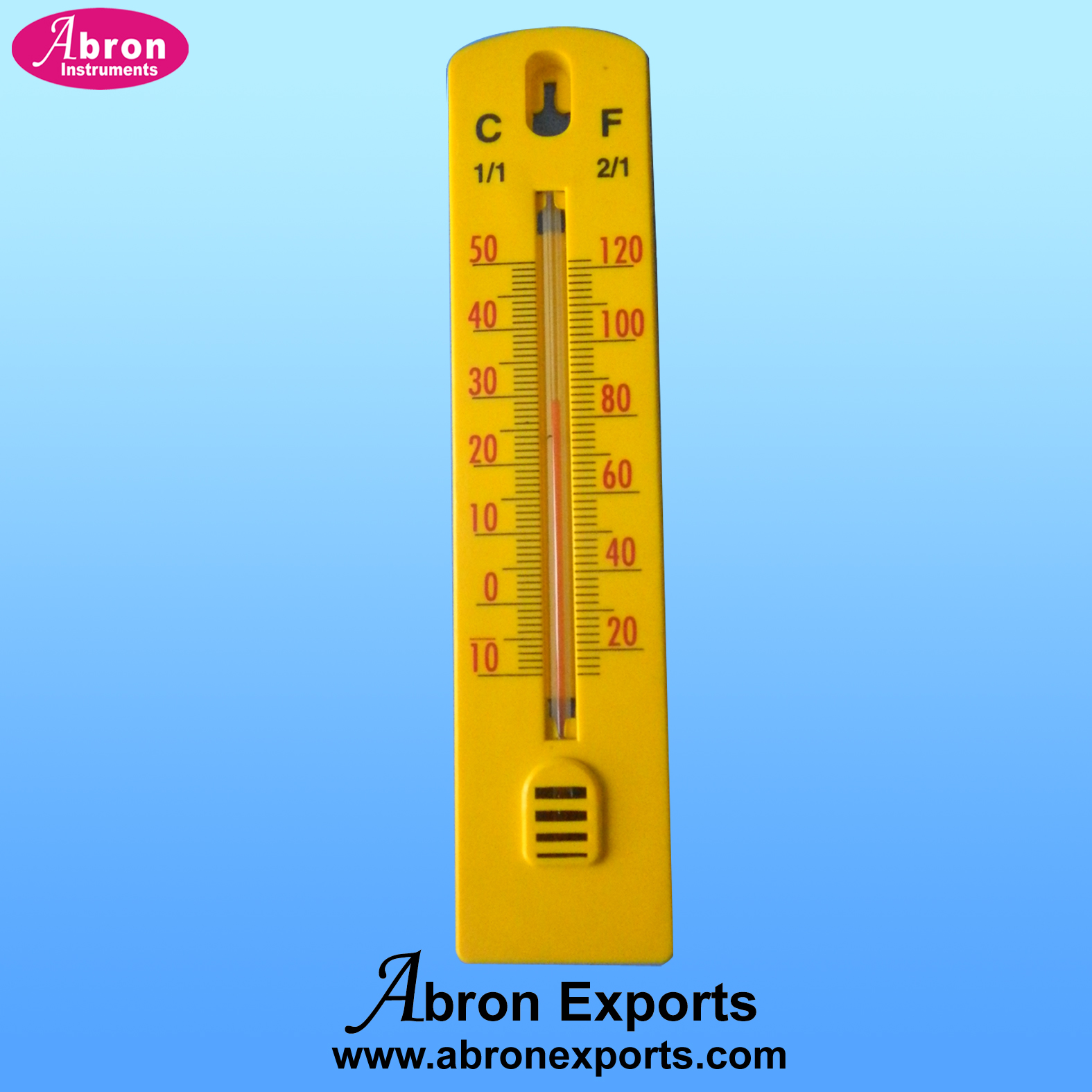 Thermometer Wall 8 Inch 20cm Long Hanging Plastic Base Alcohol Range -10C To 50Cx1C -20F To 120Fx2F Abronpack of 10 AP-947A 